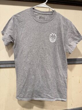 Spitfire Gray Short Sleeve Tee with White Flame Logo